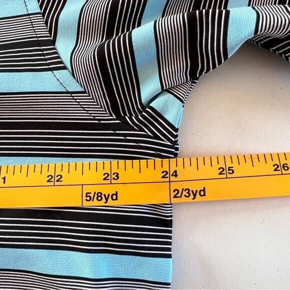 Peter Millar Summer Comfort Polo Golf Shirt Mens L Blue Brown Striped - Picture 9 of 10